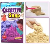 FunBlast Creative Sand for Kids - Kinetic Sand Kit for Kids Activity Toys | Soft Sand Clay Toys for Kids/Boys/Girls without Mould & Tray – Approx 1 Kg (Natural Color)