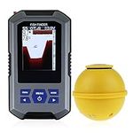 Fish Finder Wireless Sonar Sensor 125kHz Frequency 45 Meters / 147 Feet Depth Alarm Function and Large LCD Display