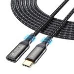 USB c 3.2 Extension 10ft, high Speed USB c Extension Cable, USB c Male to Female Extension Cable Ultra HD 4K@60Hz 240W Charging 20Gbps Data Transfer Compatible with External SSD eGPU