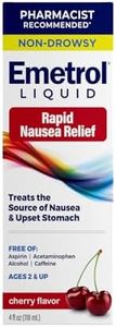 Emetrol Liquid Non-Drowsy Nausea Relief – Rapid Nausea Relief for Upset Stomach & Motion Sickness- Pharmacist Recommended Nausea Relief - Cherry Flavor, 4fl oz