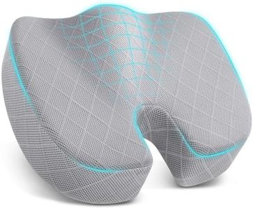 TushGuard Office/Car Seat Cushion, Non-Slip Sciatica & Back Coccyx Tailbone Pain Relief Chair Pad, Memory Foam Butt Pillow for Computer Desk, Wheelchair, Driving (Light Grey, XX-Large)