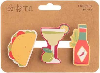 Karma Magnetic Shaped Chip Clips - Bag Clips - Potato Chip Bag Clips - Colorful and Fun Bag Clips for Food and Storage - One Size, Taco