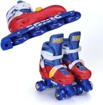 Sonic 2in1 Kids Roller Skates, Transform from Quads to Inlines Skates, Durable Hardshell Boot, LED Wheels for Quads and Inlines, ABEC-7 Carbon Steel Bearings, US Size 3-6