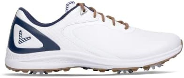 Callaway Women's Coronado V2 Golf Shoe, White/Navy, 8