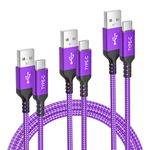 Elebase USB Type C Charger Cable 1.5/3.3/6.6FT 3Pack,Charging Power Cord for New Kindle Fire HD 10 9th 8 10th 2020 11th 2021,iPhone Pro 15,Samsung Galaxy S24,A51,A52,A21,A12,A32,Note 10 S10 Plus S20