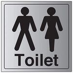 V Safety General Door-Gents/Ladies Toilet Sign - 150mm x 150mm - 1.6mm Alu Rigid Plastic