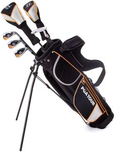 PGA Tour G1 Series Orange Kids Golf Club Set with 6 Clubs, Stand Golf Bag & 10 Pcs | Golf Clubs and Sets for Heights 5'2"-5'10" | Complete Golf Club Sets | Young Men & Women Golf Clubs Ages 12-18