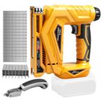 FormiPow Cordless Brad Nailer Compatible with Dewalt 20V Battery, Brushless Nail Gun Electric Stapler with 1000 Nails and 1000 Staples for Home Improvement, DIY and Woodworking (No Battery)