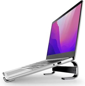 MMOBIEL Supporto PC Portatile - Supporto per Laptop da 10 a 18 pollici - Supporto Ventilato per Laptop Universale da Scrivania Compatibile con MacBook, ASUS, Acer e altro – Alluminio Nero