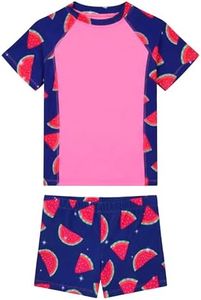 Tziharora Girls Bathing Suits Size 4t 5t Dark Blue Swimsuits Quick Dry Breathable Swimwear with Bottom