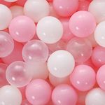 PlayMaty Play Ball Pit Balls - 2.36inches Phthalate&BPA Free Plastic Ocean Colour Balls for Playhouse Play Tent Playpen Pool Party Decoration Pack of 70 (Pink)