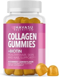 Collagen Gummies for Women and Men - 2500mcg Biotin, Zinc, Vitamin C & E to Promote Hair, Skin & Nail Health - GLP-1 Nutritional Support - Pectin-Based, Non-GMO, Lemon Flavor, 1-Month Supply