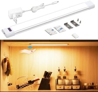 WOBANE Led Cocina Bajo Mueble con Sensor sin Contacto, 30cm Regulable Luz Led Armario con Enchufe, Luces Debajo Mueble, Iluminación Encima Muebles para Gabinete,Banco de Trabajo, Blanco Cálido, 2700K