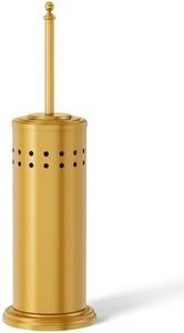 DOWRY Anti-Hand Off Toilet Plunger with Holder for Bathroom,Powerful Efficient Force Suction Cup,Heavy Duty, Deep Cleaning, Gold Brushed