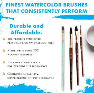 Princeton Neptune Watercolour Brush Set – Synthetic Squirrel, 4-Piece, Short Handle