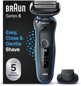 Braun Series 5 Afeitadora Eléctrica Hombre, Máquina de Afeitar Barba con Recortadora De Precisión EasyClick, EasyClean, en Seco y Mojado, Recargable, Inalámbrica, 51-B1200s, Azul