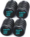 Greenworld Premium Black Metal Car Tyre Valve Cap Air Cap Car Tyre Valve Stem Cap Air Covers with logo (B-W-W)