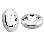 Shower Arm Flange ITROLLE 2PCS 2Inches Round Arc Chrome Plated Stainless Steel Shower Head Arm Escutcheon Plate for Most Brands Shower Head Arms Faucet Escutcheon Flange Cover