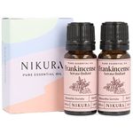 Nikura Indian Frankincense (Serrata) Essential Oil - 20ml (2 x 10ml) | 100% Pure Natural Oils | Perfect for Aromatherapy, Diffusers, Humidifier, Bath | Great for Self Care, Massage | Vegan & UK Made