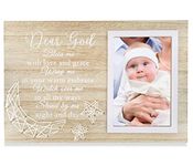 Baptism Gifts for Girls, Boys - Baptismal Gifts, Christening Gifts for Baby Girls, Boys - Baby Dedication Gifts from Godmother, Godfather, Godparent - Wood Picture Frame, 4"x6" Photo, Wall & Tabletop