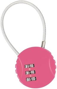 JDXun Lucchetti per Bagagli, Lucchetto Combinazione a 3 Cifre, Lucchetto a Codice Resettabile per Bagagli Viaggio, Lucchetti Lucchetto Armadietto con Cavo per Palestra, Armadietto, Valigia(Rosa)
