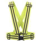 Lightweight Bright Reflective Adjustable Vest Strap for Running Bike Riding Horse Riding Cycling Jogging Walking Motorcycle (YELLOW2, S-XL)