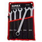 Sunex 9918MA V-Groove Metric Combination Wrench Set, 5 Piece CRV