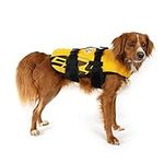 EzyDog Premium Doggy Flotation Device (DFD) - Adjustable Dog Life Jacket Preserver with Reflective Trim - Durable Grab Handle for Safety and Protection - 50% More Flotation Material (Large, Yellow)