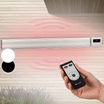 Blumfeldt Infrared Heater, 2400W Enclosed Electric Patio Heater, Remote Control, Timer, LED Display, IP44 Terrace Outdoor Heater for Garden and Home, CO2-Free Energy Efficient Garden Heaters Outdoors