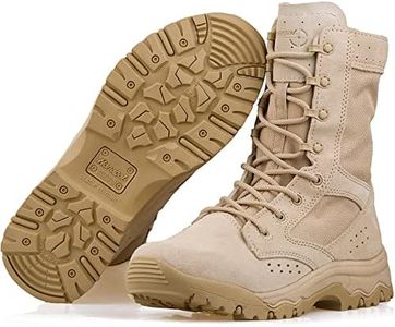 HANAGAL Men's Military Boots Lightweight Army Combat Tactical Military Boots For Men Hunting Jungle Hiking Work Boots, Tan, 10