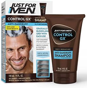 Just For Men Control GX Grey Reducing Anti-Dandruff Shampoo, Gradual Hair Color, Controls Dandruff with Zinc Treatment, 4 Fl Oz - Pack of 1 (Packaging May Vary)