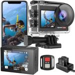 Hiicam Speed 20 Action Camera 4K 60FPS Underwater Camera, Waterproof Camera Underwater 131FT, with Stabilization Wireless Remote, 5X Zoom, 170° Wide Angle