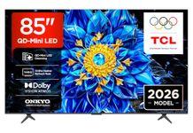 TCL 85P8L-UK 85 Inch QD-Mini LED Dimming 4K HDR Ultra HD TV, Smart Google TV (Dolby Vision, HDR10+ & Atmos, 144Hz VRR, FreeSync Premium, Onkyo 2.1 sound, Game Master, Voice Control, 2026 New Model)
