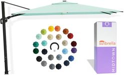 Midtown Umbrellas 9x9 Ft Outdoor Cantilever Patio Umbrella w/Sunbrella Burgundy Fabric - Tilt 360° Rotate Offset Patio Umbrella, Deck Patio Umbrella, Backyard Umbrella & Garden Umbrella - Black Frame