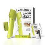 LetsShave Trimmer for Men Private Parts, Skin Safe 'R' Blades, Rechargeable Battery, 90Min Runtime & Water Proof, Pubic Hair Remover for Man, Body Groomer