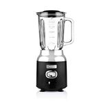 Westinghouse Retro Food Blender - 600 Watt Liquidiser Blender for Kitchen - Smoothie Maker with 1.5 L Glass Jug - Mixer Blender For Milkshake, Soup, Fruit, Juice & Smoothies - Black