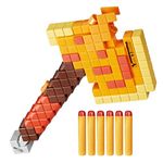 Nerf Minecraft Firebrand, Dart Blasting Axe, 6 Nerf Elite Foam Darts, Design Inspired by Minecraft Axe in The Game, Pull Down Priming, Minecraft Toys