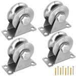 U-Type pulley 4pcs steel pulley blocks, quality Single Pulley Wheels with Mute Bearings Groove Sliding Roller, Use for gym Fitness, Material Handling and Moving Mount Pulley Block