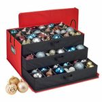 HOLDN’ STORAGE Christmas Ornament Storage Container Box with Dividers - Stores up to 72-4" Ornaments - Large Christmas Ball Storage Container Bins with 3 Removable Trays with Separators.