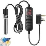 PYPABL Mini Fish Tank Heater 25W 50W 100W, Small Aquarium Heater for Fish and Turtle Tank 3-100L with External Temperature Controller (25W)