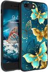 GUAGUA for iPhone 8 Plus Case iPhone 7 Plus Case Glow in Dark Cute Butterfly Noctilucent Luminous Cover Camera & Screen Full-Body Protection Slim Shockproof Protective Phone Cases for iPhone 8/7 Plus