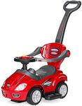 Best Choice Products Kids 3-in-1 Push and Pedal Car Toddler Ride On w/Handle, Horn, Music - Red