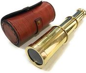 Solid Brass Handheld Telescope 6 - Nautical Pirate Spy Glass with Free case