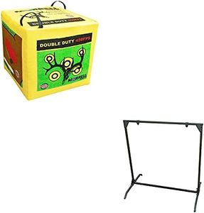 Morrell Double Duty 450 FPS 4 Sided Cube Field Point Archery Target Bundle and HME Products Bowhunting 30 Inch Practice Shooting Bag Target Stand