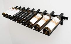 VintageView W Series - Presentation Row Wall Mounted Wine Rack (9 Bottles, Satin Black) Stylish Modern Wine Storage with Label Forward Design