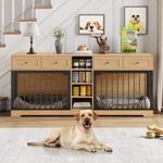 GarveeHome 82" Double Dog Crate Fur