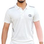 CALIGOSTLE Half Sleeves Cricket Tshirt for Men (White) (42)