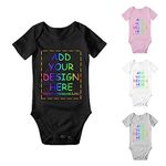 Custom Unisex Baby Bodysuits Personalized Design Name Logo Picture Text Short-Sleeve Bodysuits Baby Romper Cloth