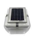 Solar Blaster Solar Roof Vent - Solar Attic Fan - Solar RoofBlaster with White Vent 3 watt | Ventilation solution for your home, garage, shed, greenhouse, utility shed, storage shed, and dog house