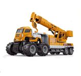 Invite Enterprise 1:43 4Wd Diecast Alloy Construction Crane Big Truck Toys With Friction Powered Miniature Car Vehicle Toy For Kids, Boys And Girls(Construction Crane-Yellow Color)